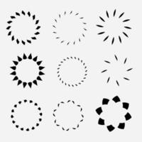 set of various circles simple isolated flat design vector