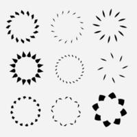 set of various circles simple isolated flat design vector