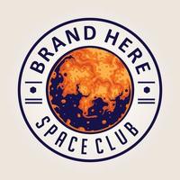 Label space club logo design Vector illustrations for your work Logo, mascot merchandise t-shirt, stickers and Label designs, poster, greeting cards advertising business company or brands.