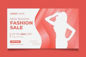 Fashion sale social media banner or social media template vector