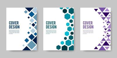 colección de diseños de portada en un colorido estilo geométrico. ilustración vectorial vector
