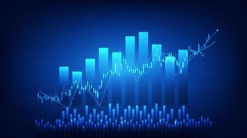 finance and business background. bar chart and candlestick chart show stock market trading price vector