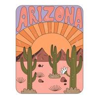 Arizona desert vibes print. Vector illustration
