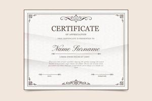 Professional certificate template with elegant elements vector