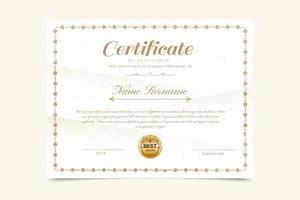 Professional certificate template with elegant elements vector