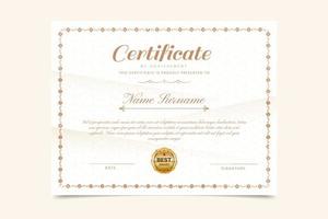 Professional certificate template with elegant elements vector