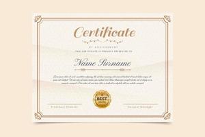 Professional certificate template with elegant elements vector