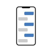 Smartphone message vector. Communication online chat. Display message on device screen. vector