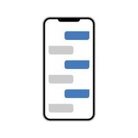 vector de mensaje de teléfono inteligente. chat de comunicación en línea. Mostrar mensaje en la pantalla del dispositivo.