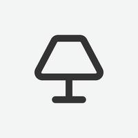 Lamp vector icon. Desk lamp icon symbol. Light vector illustration on isolated background.