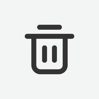 Trash can vector icon. Trash icon symbol. Garbage vector illustration on isolated background.