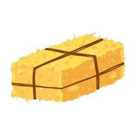 Agricultural haycock in cartoon flat style, rural hay rolled stack, dried farm haystack. Vector illustration of fodder straw