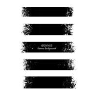 conjunto vectorial de fondo grunge negro para banner. vector