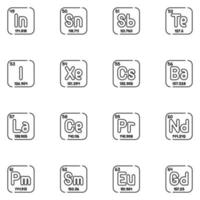 Periodic Line Icon Set vector