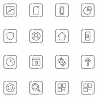 Mobile Setting Line Icon Set vector