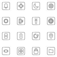 Mobile Setting Line Icon Set vector