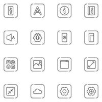 conjunto de iconos de línea de configuración móvil vector