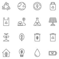 Environment Line Icon Set Vector