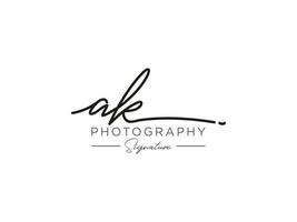 Letter AK Signature Logo Template Vector