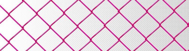 red de alambre rosa, patrón de malla de acero metálico, valla vector