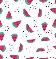 Watermelon slices seamless pattern, summer pattern with yum-yum lettering vector