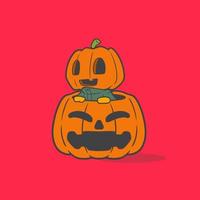 creative character of the head pumpkin hiding vector