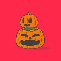 carácter creativo de la cabeza de calabaza escondida. vector