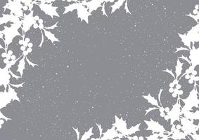 winter christmas background with holly and berry border vector