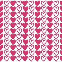 Seamless pattern with red hearts and the inscription love you. Decorative elements backdrop vector
