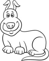 cartoon funny dog animal character coloring page vector