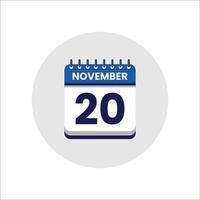 Calendar date icon. day of the month icon. Event schedule date. Appointment time. Planner agenda, calendar month november schedule and Time planner. Day reminder. Vector ICON