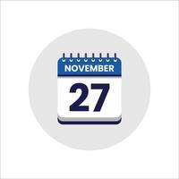 Calendar date icon. day of the month icon. Event schedule date. Appointment time. Planner agenda, calendar month november schedule and Time planner. Day reminder. Vector ICON