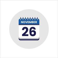 Calendar date icon. day of the month icon. Event schedule date. Appointment time. Planner agenda, calendar month november schedule and Time planner. Day reminder. Vector ICON