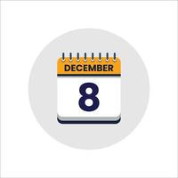 icono de fecha del calendario. icono del día del mes. fecha del programa del evento. hora de la cita. agenda del planificador, calendario del mes calendario de diciembre y planificador de tiempo. recordatorio del día. icono de vectores