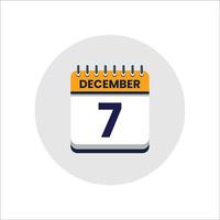 icono de fecha del calendario. icono del día del mes. fecha del programa del evento. hora de la cita. agenda del planificador, calendario del mes calendario de diciembre y planificador de tiempo. recordatorio del día. icono de vectores