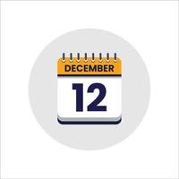 icono de fecha del calendario. icono del día del mes. fecha del programa del evento. hora de la cita. agenda del planificador, calendario del mes calendario de diciembre y planificador de tiempo. recordatorio del día. icono de vectores