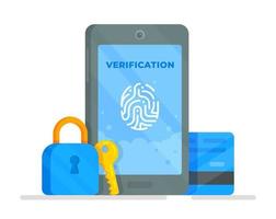 Vector illustration authentication password secure notification login verification.