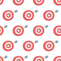 Vector illustration of target pattern. Seamless pattern of an arrow hitting a target.