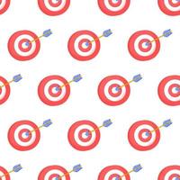 Vector illustration of target pattern. Seamless pattern of an arrow hitting a target.