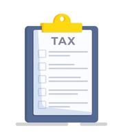 Vector illustration of devices for counting and paying salaries. Tax form illustration.