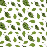 autumn leaves pattern for fabric Vector illustration of a seamless pattern green