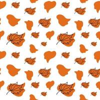 autumn leaves pattern for fabric Vector illustration of a seamless pattern orange