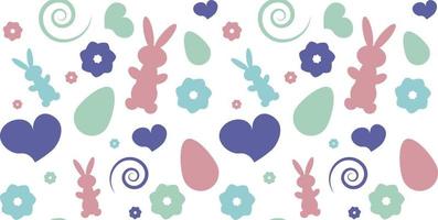 seamless pattern with heart and easter elements vector illustration