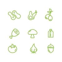 ilustración de diseño de icono de vector de elemento vegano