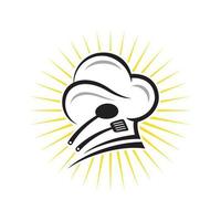 Hat chef logo template vector