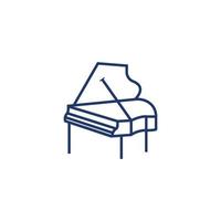 Diseño de ilustración de vector de icono de música de piano