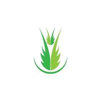 logotipos de vector de elemento de naturaleza de ecología de hoja de árbol verde