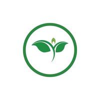 logotipos de vector de elemento de naturaleza de ecología de hoja de árbol verde