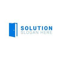 vector logo template of problem solution, solution, consulting bureau, with open door symbol.