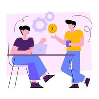 An illustration design of investment discussion vector